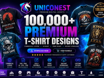 100,000+ Editable T-Shirt Design Bundle - Graphic Tees, Vintage, Trendy, Pop Culture, Print-on-Demand, Editable Digital Download